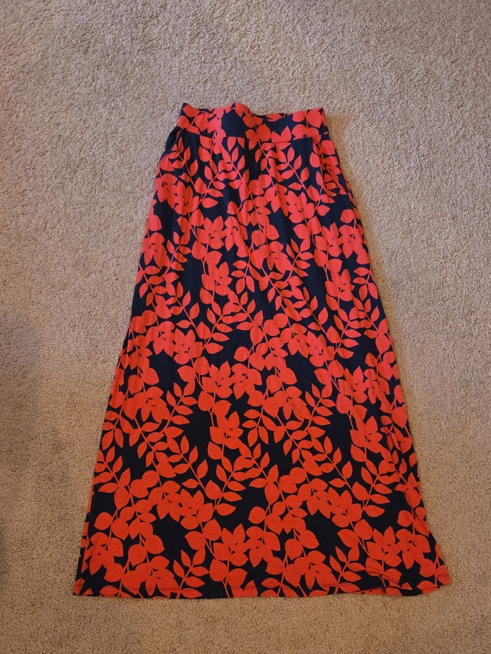 BODEN Navy & Coral Floral Maxi Skirt